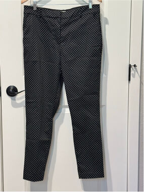 Women's H&M Black and White Polka Dot Trousers Size 12 stretch